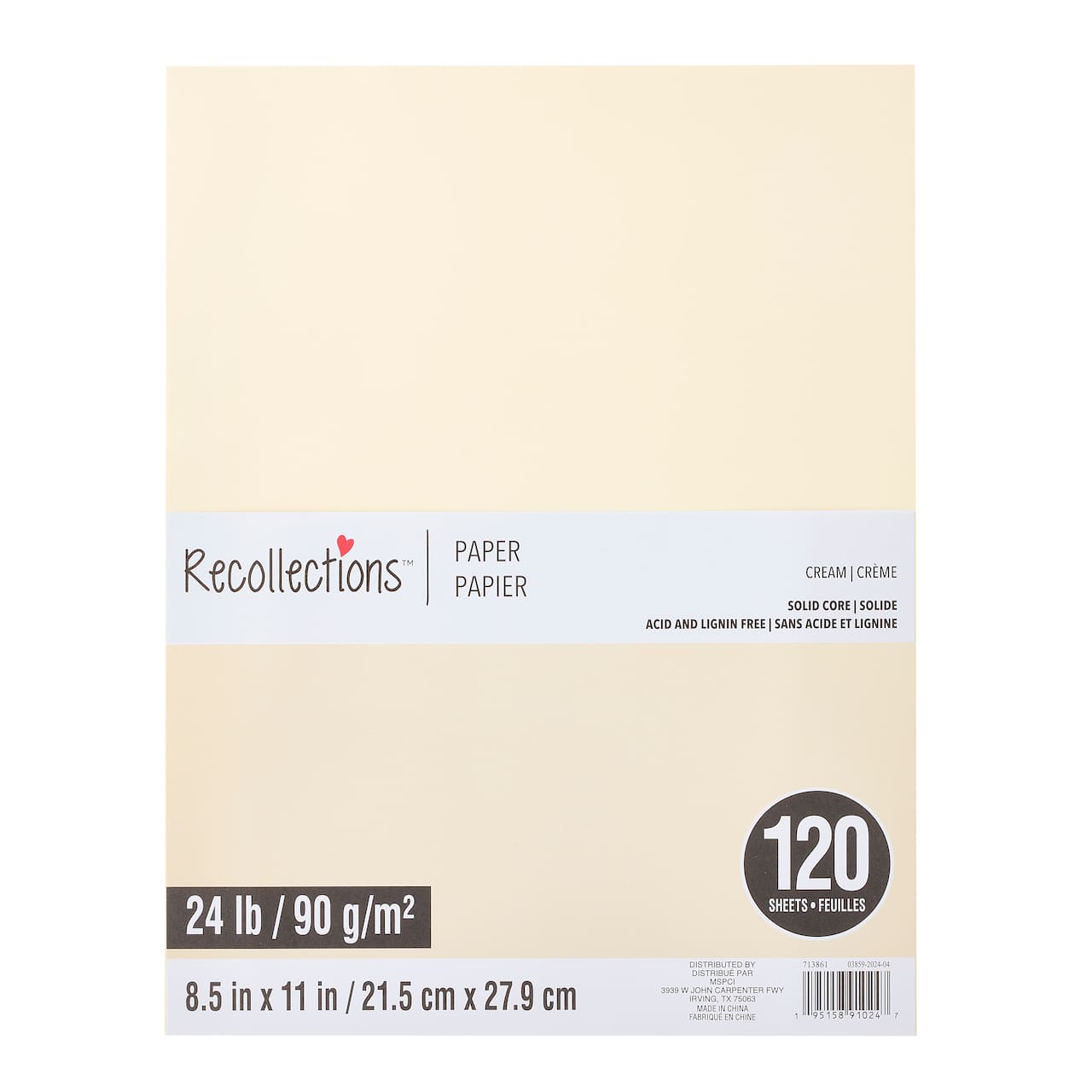8 Packs: 120 ct. (960 total) 8.5" x 11" 24lb. Solid Core Paper by Recollections™